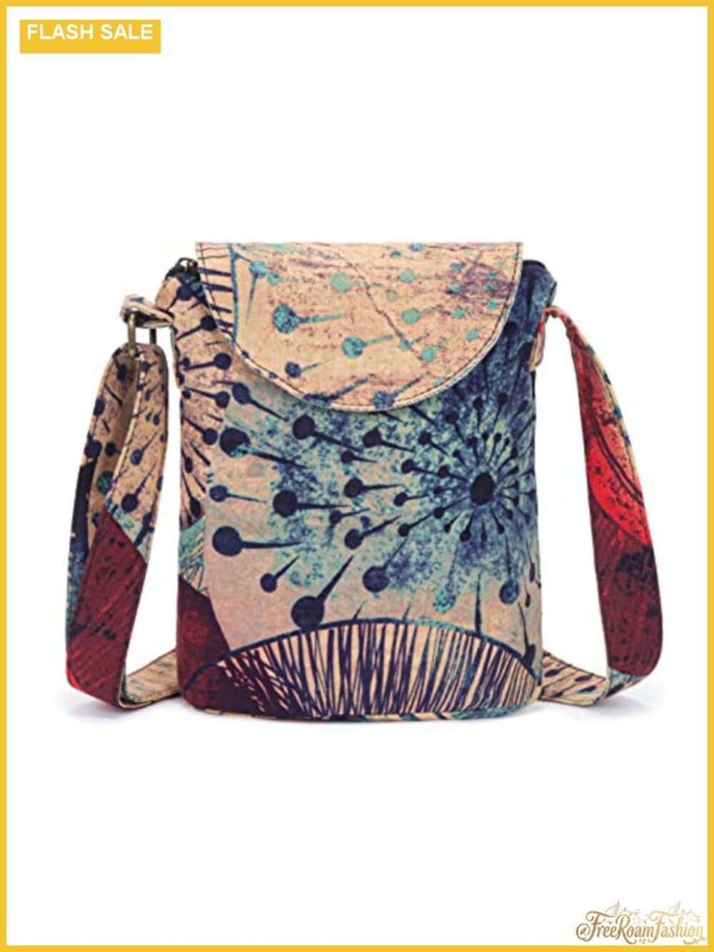 Women's Small Canvas Crossbody Bag Boho Hippie Shoulder Handbag